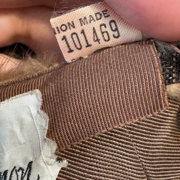 Franklin Simon Mink Fur Hat Vintage Brown Winter Union Made Label Tag UHCMW 60s - Picture 4 of 15